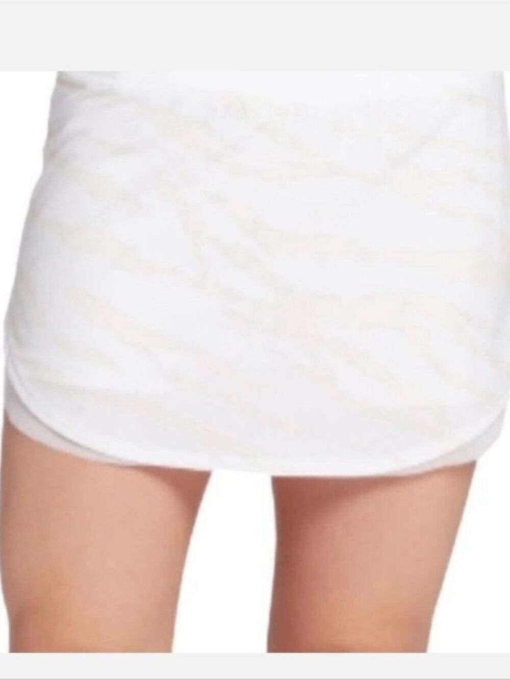CALIA by Carrie Underwood White Tan Zebra Stripe Mesh Hem Skort Large